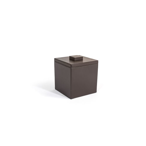 London Ice Bucket 3.5 Quart Square, Brown with Brown Lid